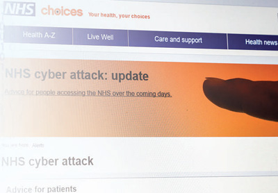 英国公共卫生体系网站对网络袭击事件的说明。