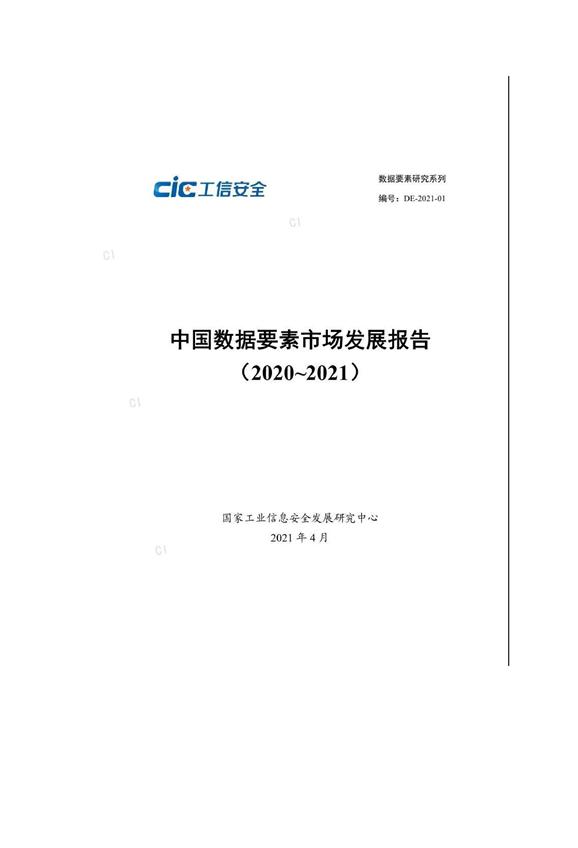 中国数据要素市场发展报告（2020~2021）